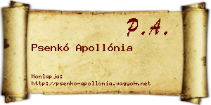 Psenkó Apollónia névjegykártya